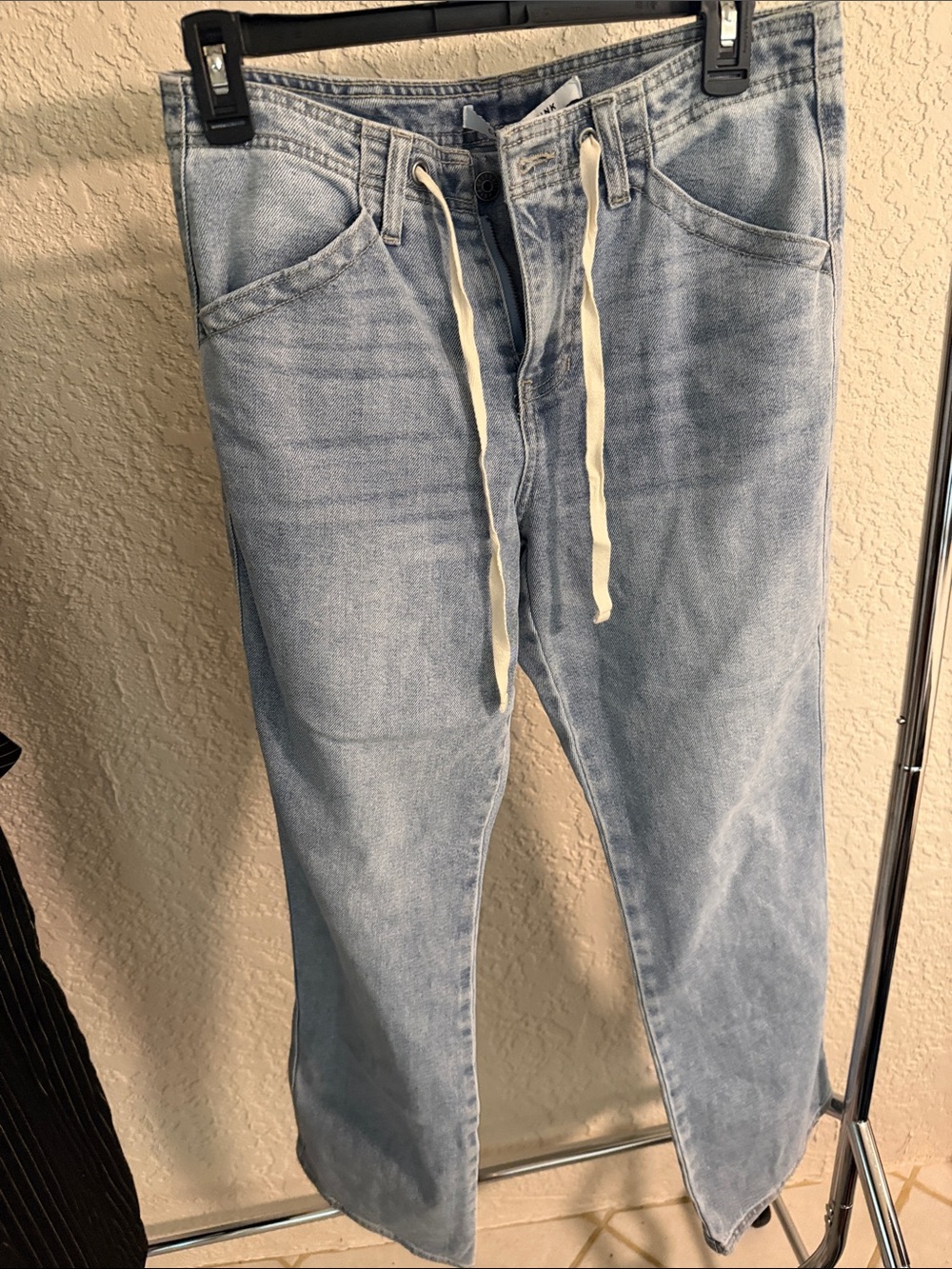Celebrity Pink Light Blue Relaxed Drawstring Jeans